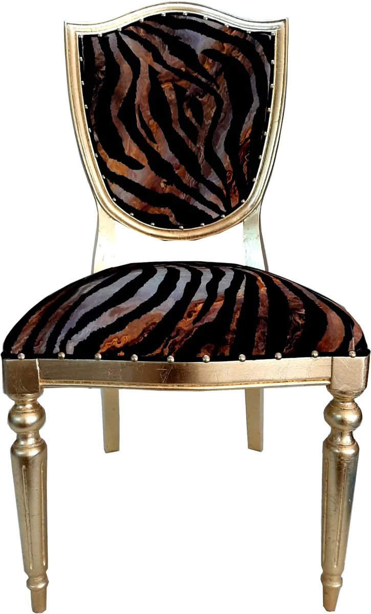 Art Deco Luxury Dining Chair Leopard / Gold - Luxury Hotel Furniture