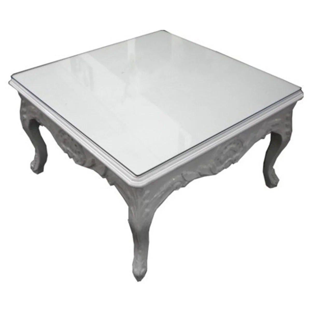 Baroque side table white 80 x 80 cm - coffee table - living room table