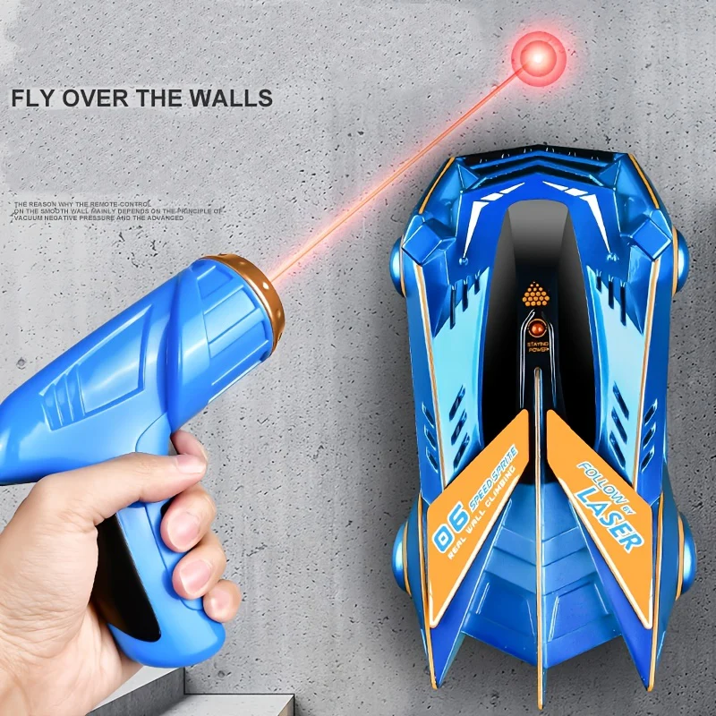 Lasergesteuertes Zero-Gravity-Stuntauto zum Klettern an der Wand – 360° drehbare Dual-Modi, LED-Leuchten und wiederaufladbare Batterien – perfektes Outdoor-Sportspielzeug und Geburtstagsgeschenke für Jungen und Mädchen!