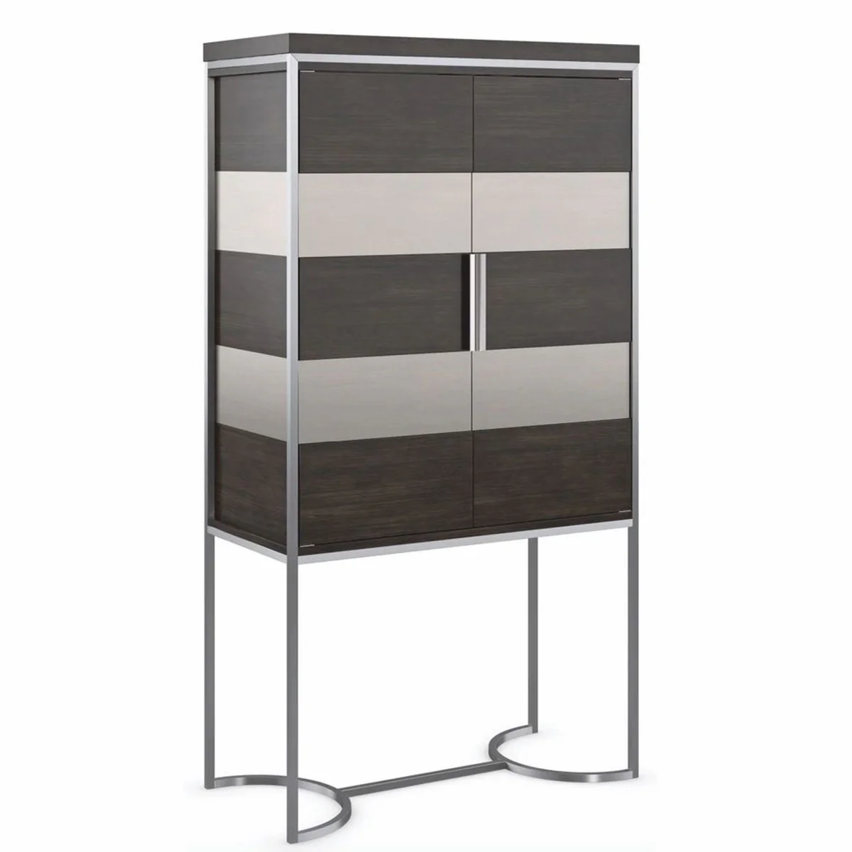 Luxury bar cabinet / wine cabinet brown / silver H. 198 cm - bar furniture