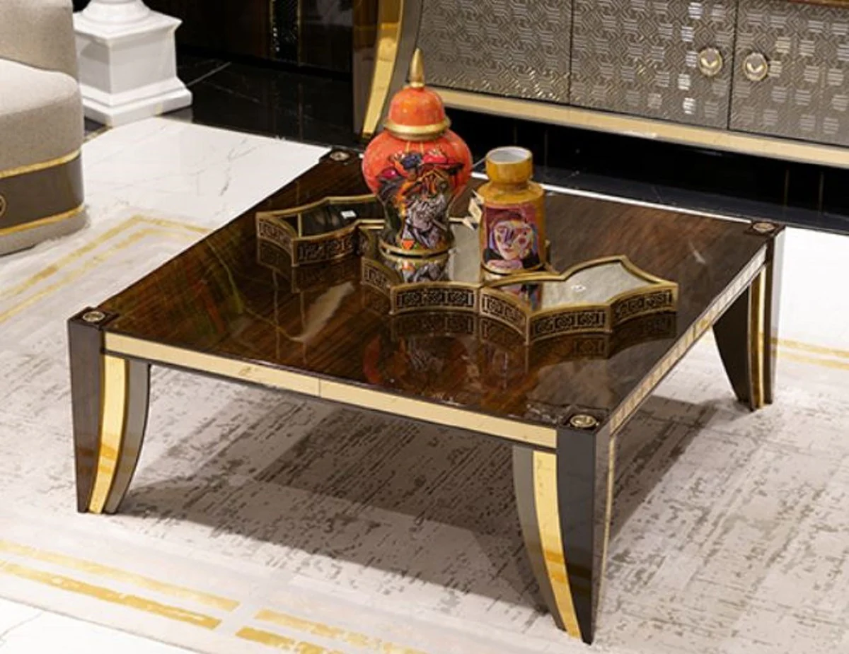 Luxury coffee table brown / gold - noble living room & hotel table - living room & hotel furniture - luxury quality