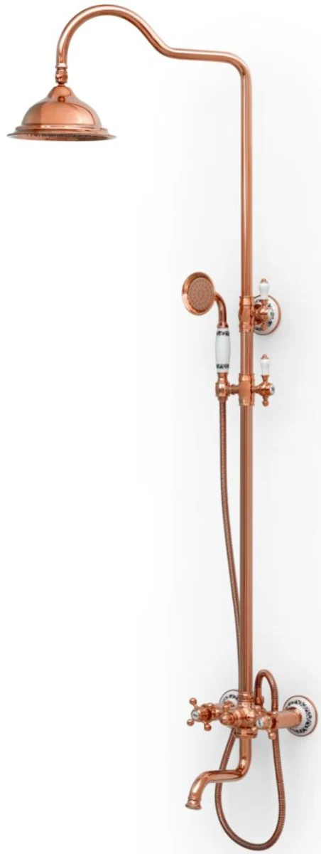 Luxury Art Nouveau bathtub mixer with overhead shower and hand shower - various colors - shower fittings set - retro bathroom shower set