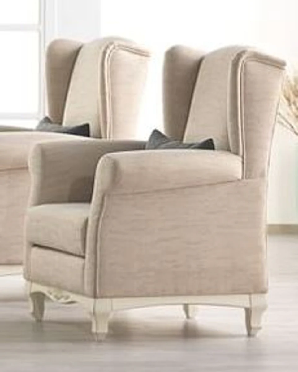 Designer Bergere Sessel Marbella Creme - Hotel Möbel