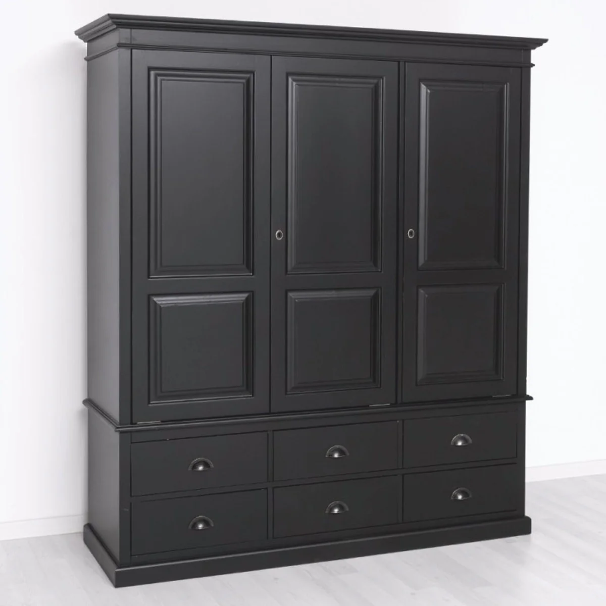 Country house style bedroom cupboard black 174 cm - bedroom furniture