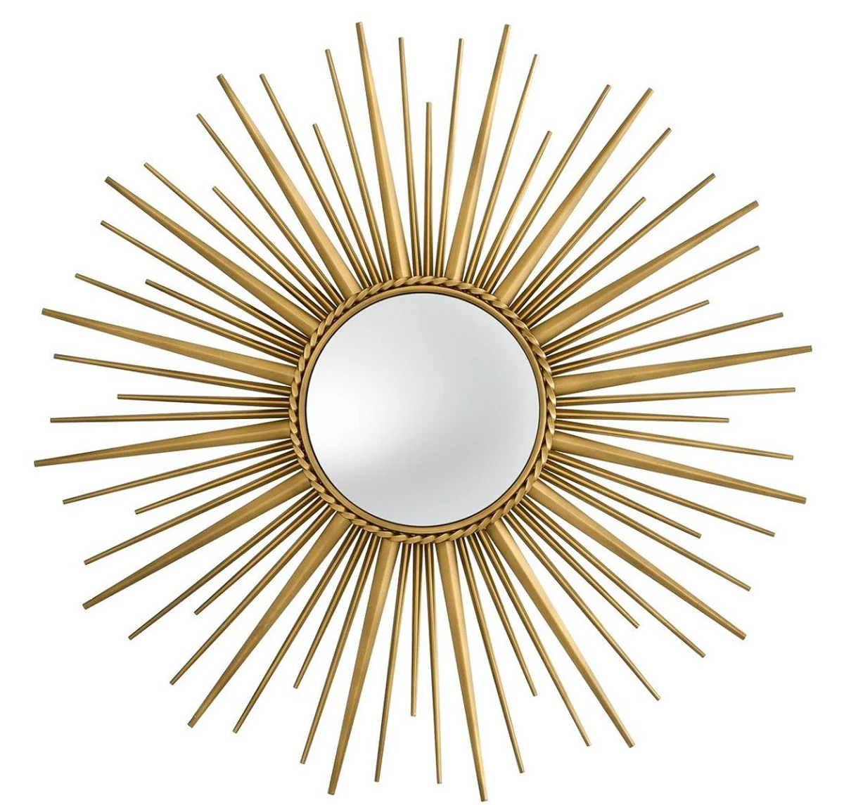 Luxury mirror antique gold Ø 96 cm - stainless steel wall mirror with convex mirror glass - luxury quality