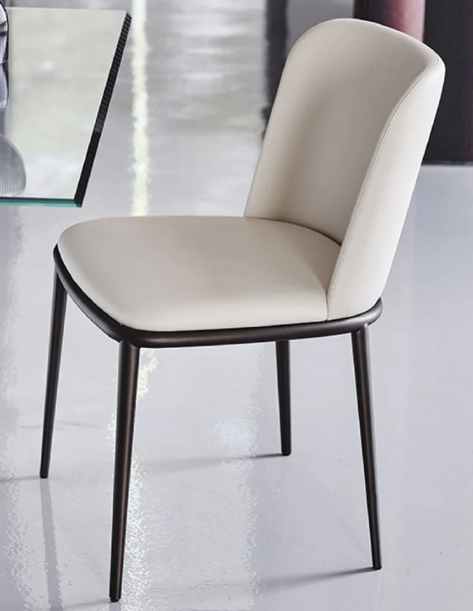 Luxury Dining Room Chair Set of 8 Cream / Black - Luxury Dining Room & Restaurant Furniture - Luxury Quality - Made in Italy