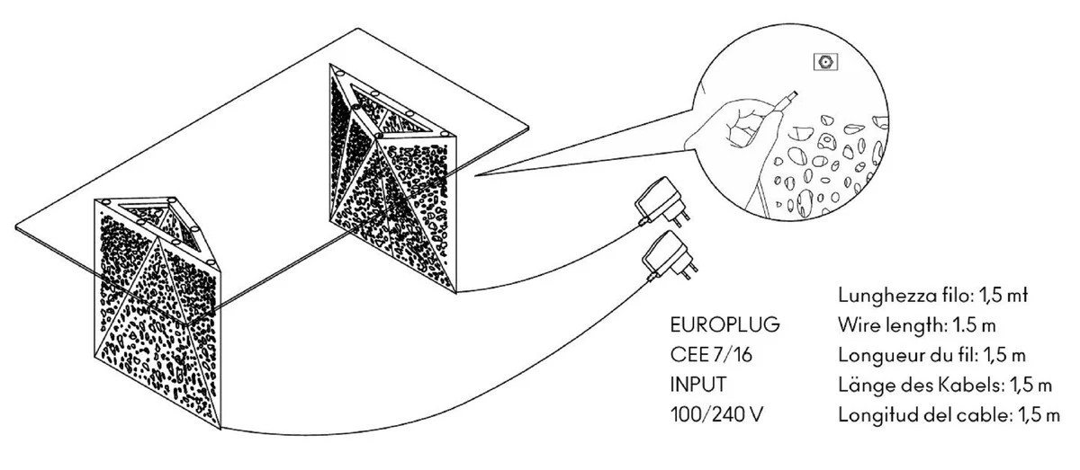 Luxury dining table with glass top and LED lighting brown 250 cm - Made in Italy