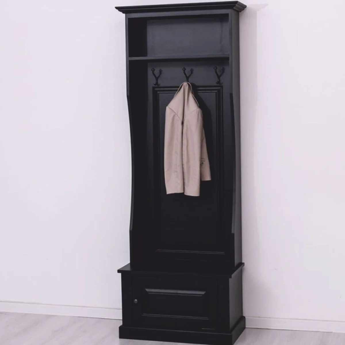 Country house style wardrobe black 80 x H. 210 cm - wardrobe furniture