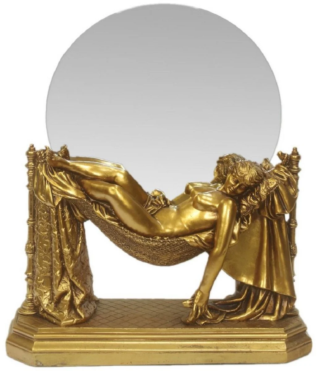 Baroque table mirror gold 30 x H. 37 cm - standing mirror - make-up mirror - cosmetic mirror - small decorative mirror in the baroque style