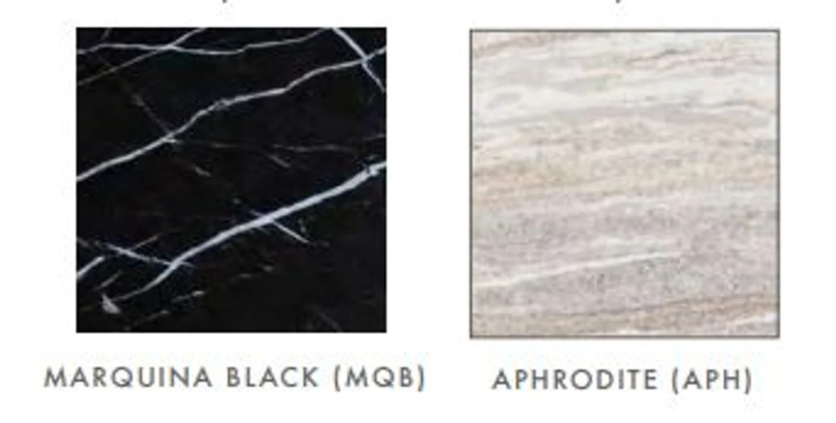 Luxury side table marble / frame black 60 x 60 x H. 50 cm - table marble top - color selectable