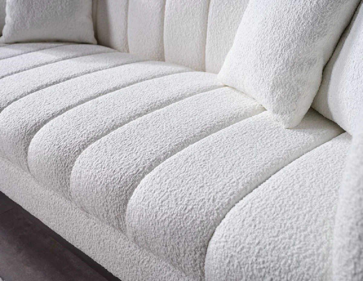 Luxury sofa white / black 240 x 90 x H. 80 cm - living room sofa - hotel sofa - living room furniture - hotel furniture - luxury furniture - luxury furnishings