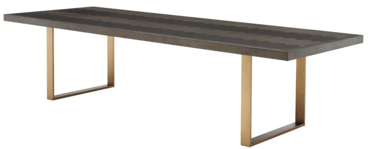 Luxury dining table dark brown / brass 300 x 115 x H. 75 cm - Luxury dining room table
