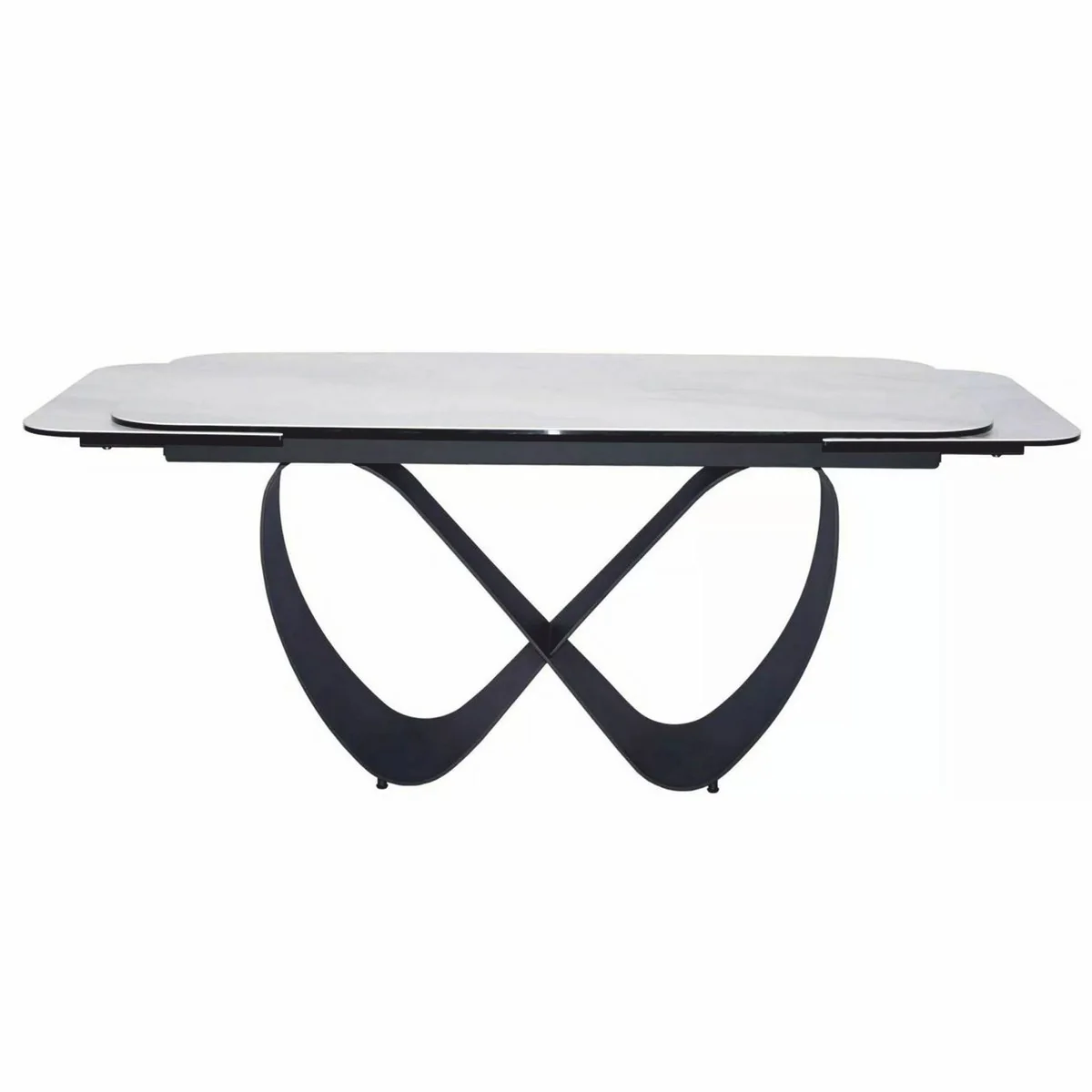 Luxury dining table matt white / matt black 160-240 cm - extendable