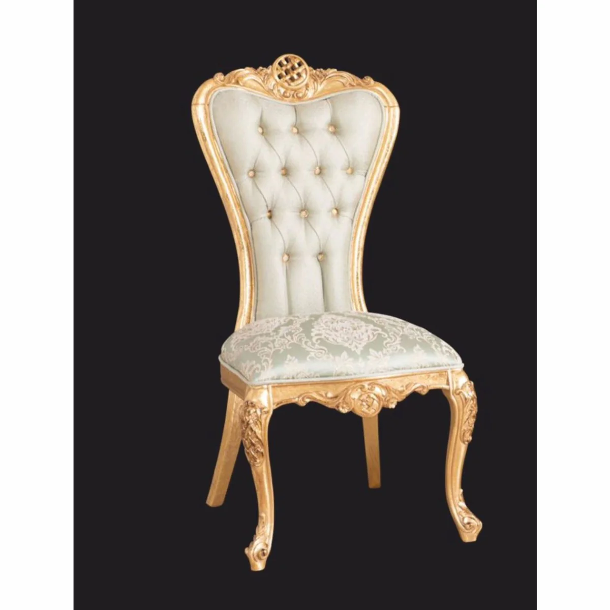 Luxury Baroque Dining Room Chair Green / Gold - Baroque Dining Room Furniture