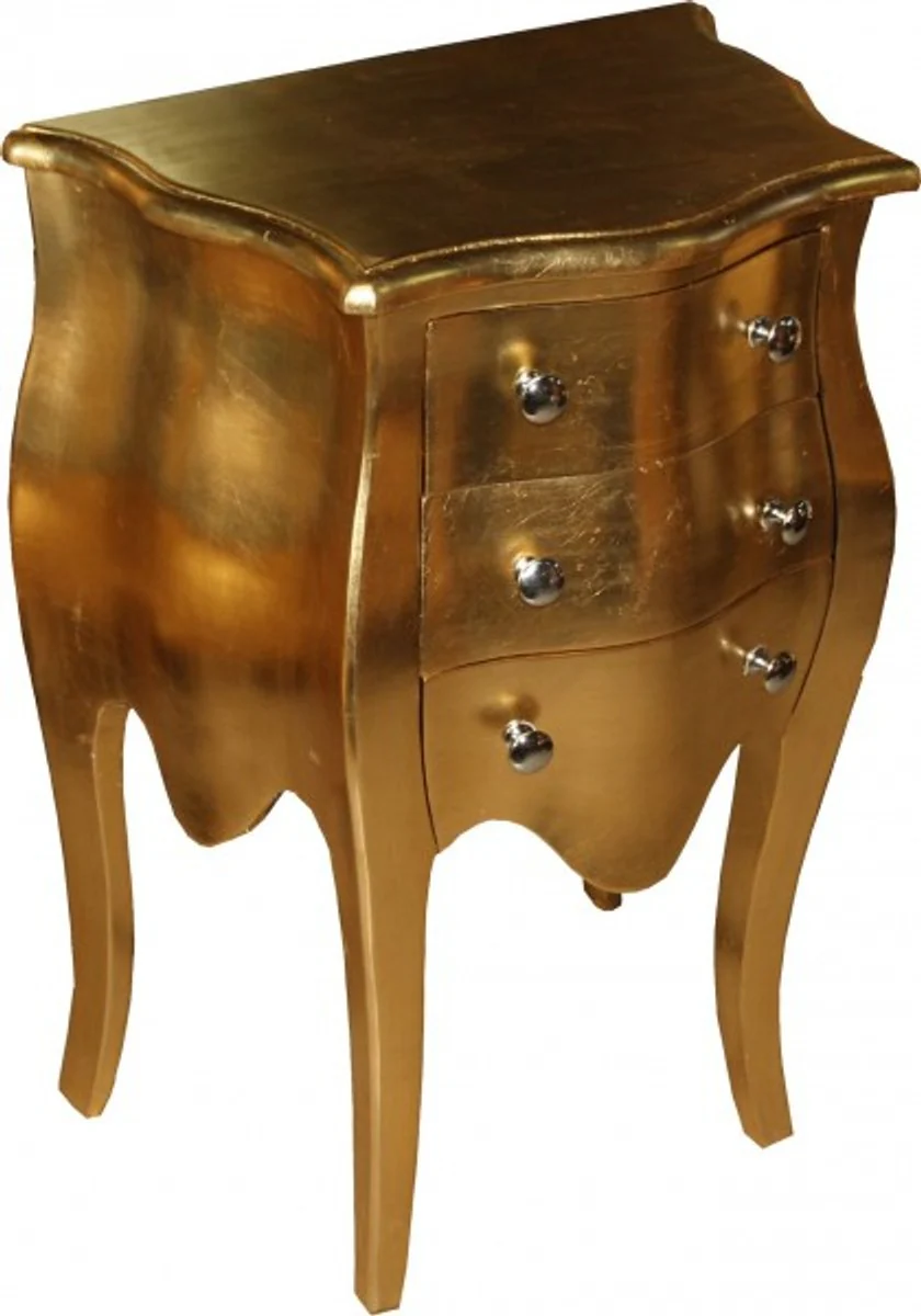 Baroque chest of drawers gold H 70 cm, W 50 cm Mod2 - bedside table cabinet with 3 drawers
