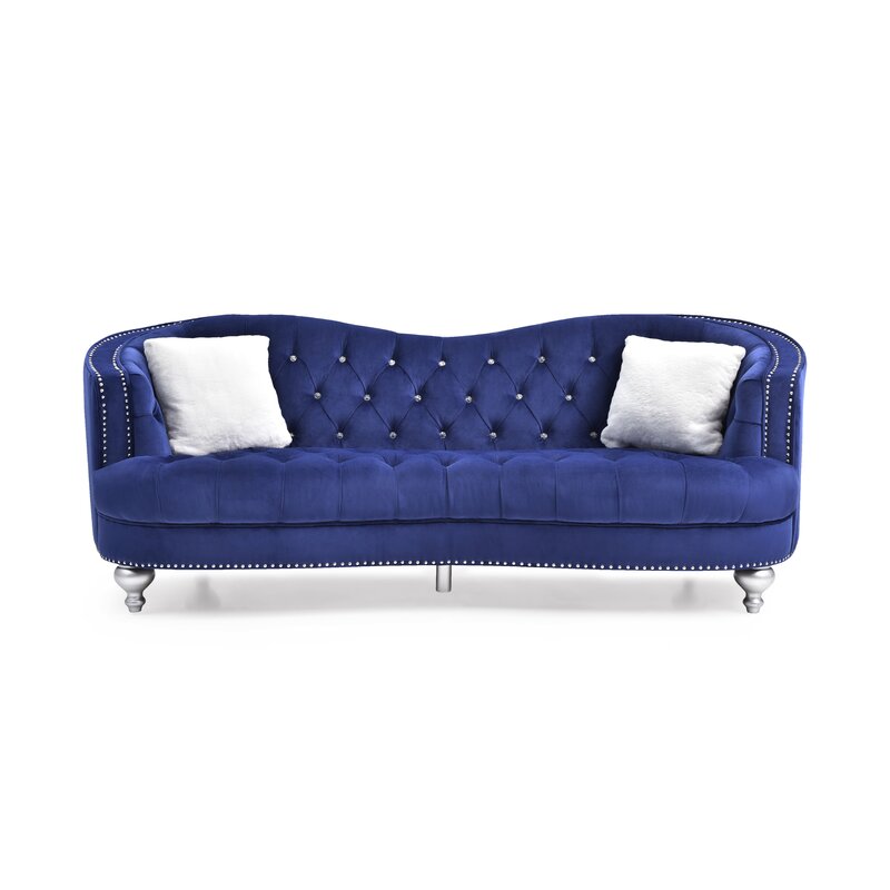 Karli 90 Velvet Recessed Arm gebogenes Sofa