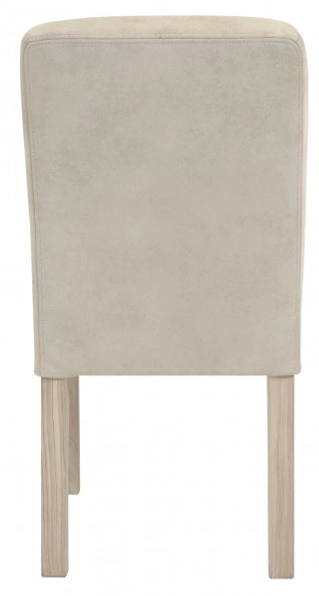 Designer dining room chair ModEF 35 beige leather - hotel furniture - wood beech