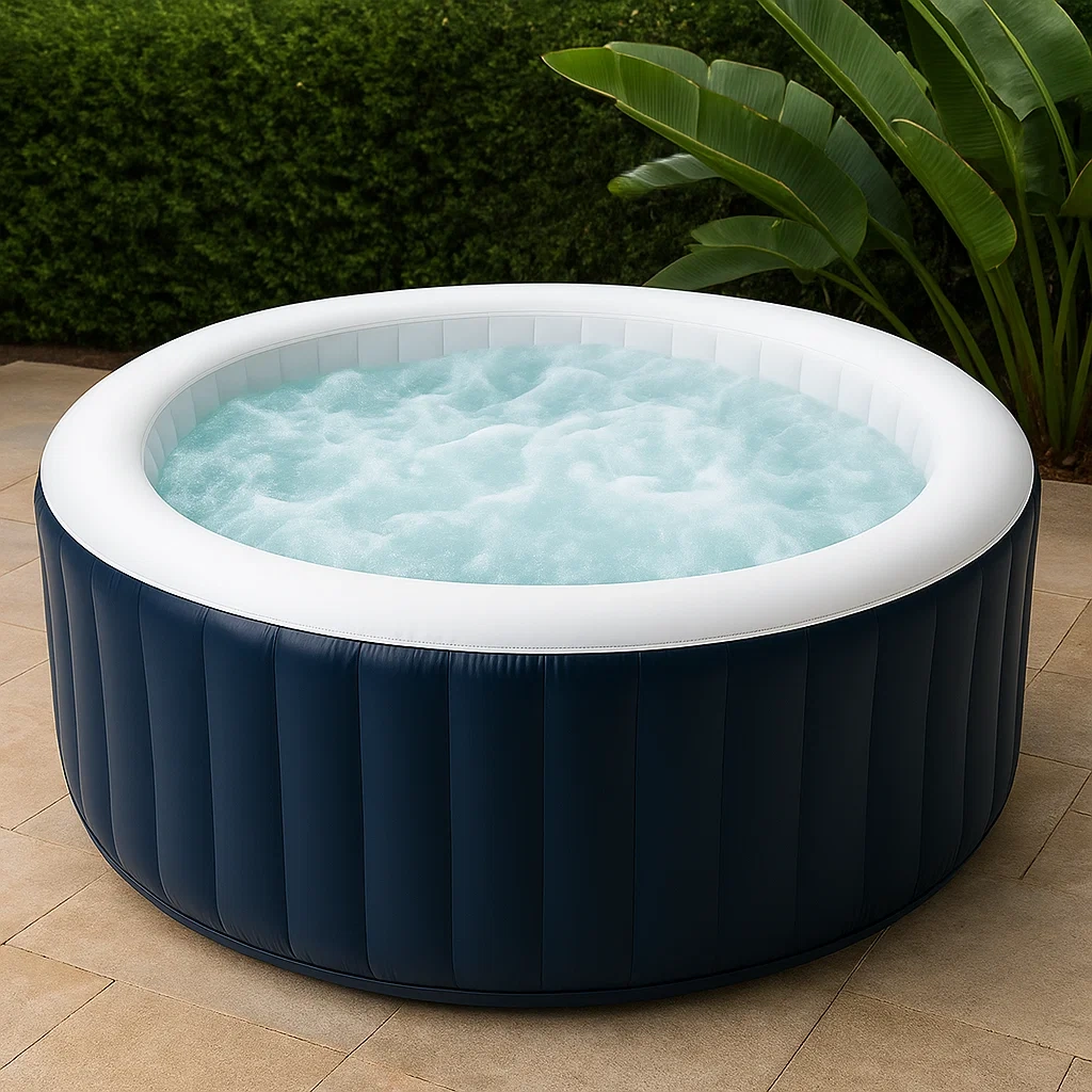 Aufblasbarer Whirlpool 178x178x70 cm, 4 Sitze, marineblau/weiß dPoaGdj338qz