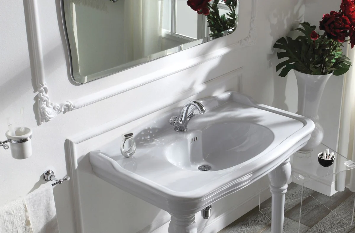 Luxury basin mixer with Swarovski crystal glass silver 13.5 x H. 16.5 cm - Luxury bathroom accessories Made in Italy