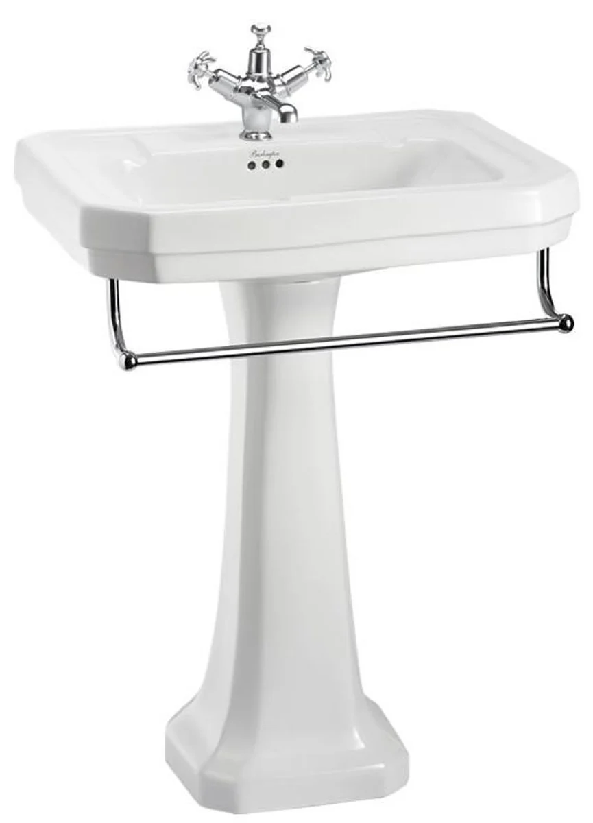 Porcelain washbasin with base and towel rail - luxury collection