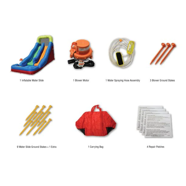 BANZAI Double Drop Raceway, großes aufblasbares Wasserpark-Spielzentrum – Dual-Racing-Wasserrutschen und Kletterwand – Sommerspaß im Freien für Kinder und Familien