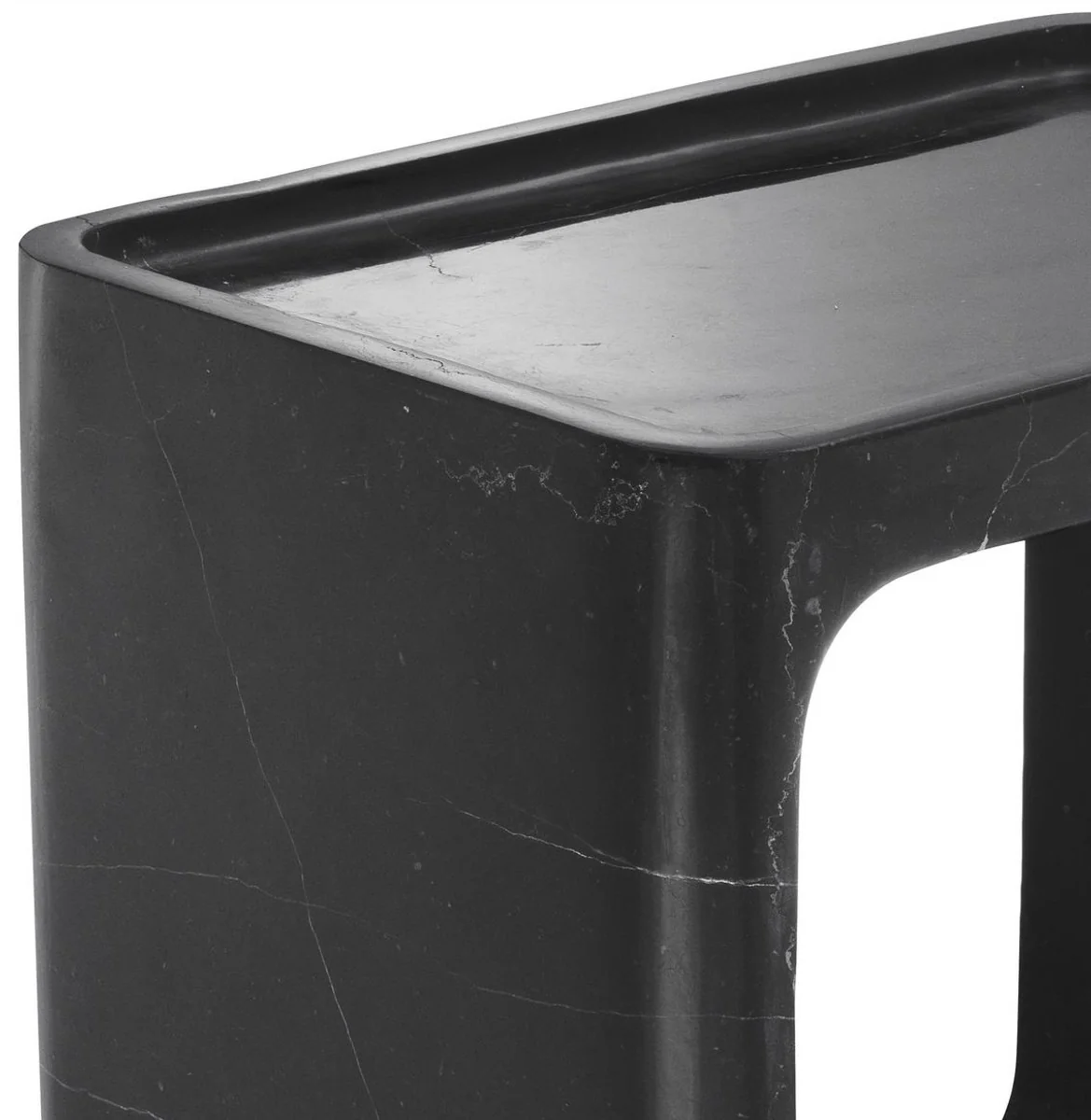 Luxury marble side table black 42 x 30 x H. 40 cm - Living room furniture - Luxury furniture