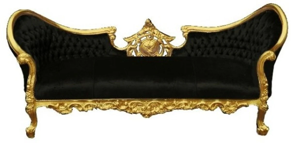 Barock Sofa Vampire Schwarz/Gold - Limited Edition - Lounge Couch