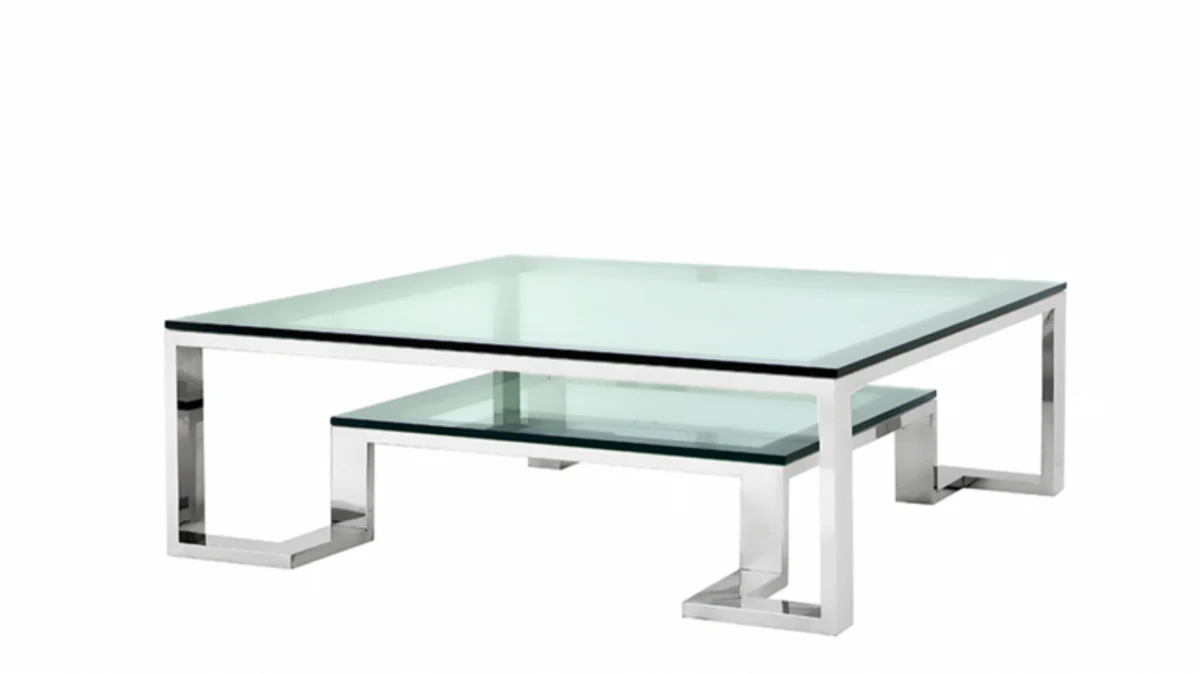 Luxury Art Deco designer coffee table 120 x 120 x H. 40 cm - living room salon table - luxury hotel furniture