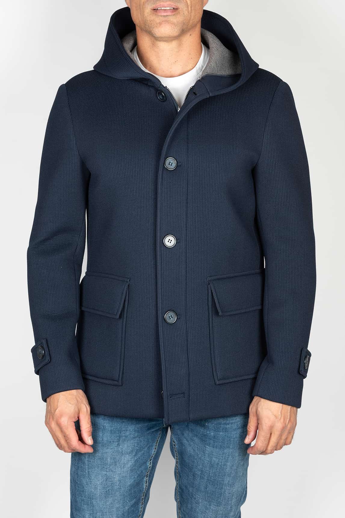 Rivera-Spain Technische Jacke mit marineblauer Kapuze