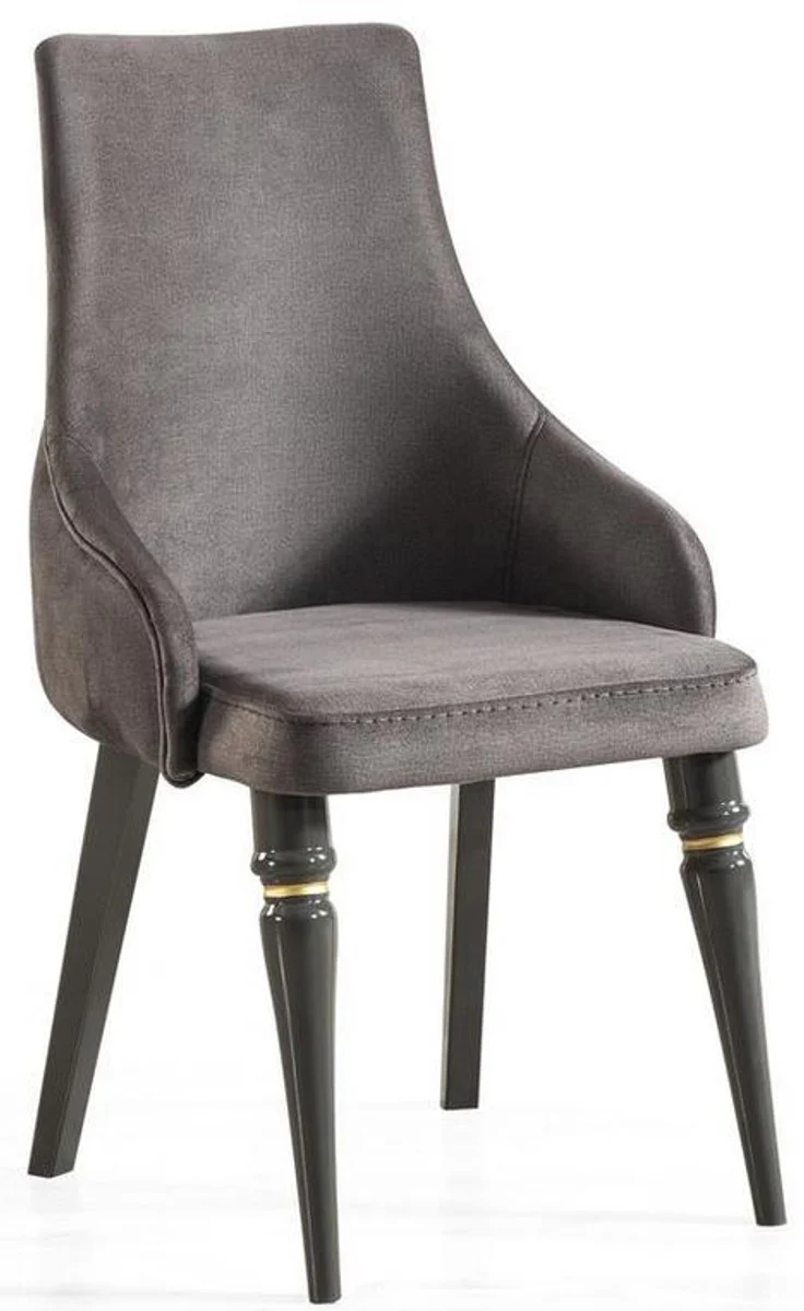 Luxury Art Deco dining room set gray / gold - 1 extendable dining room table & 6 dining room chairs - Art Deco dining room furniture - luxury quality