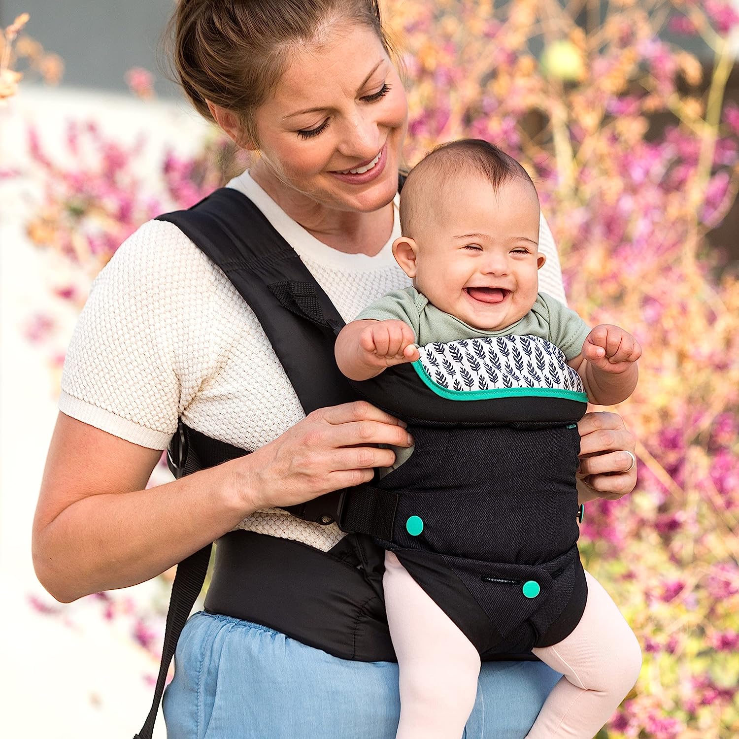 Fortschrittliche 4-in-1-Trage – Ergonomisch, umwandelbar, mit der Vorderseite nach innen und nach außen gerichtet, auf der Vorder- und Rückseite für Neugeborene und ältere Babys mit einem Gewicht von 3,6 bis 15,6 kg