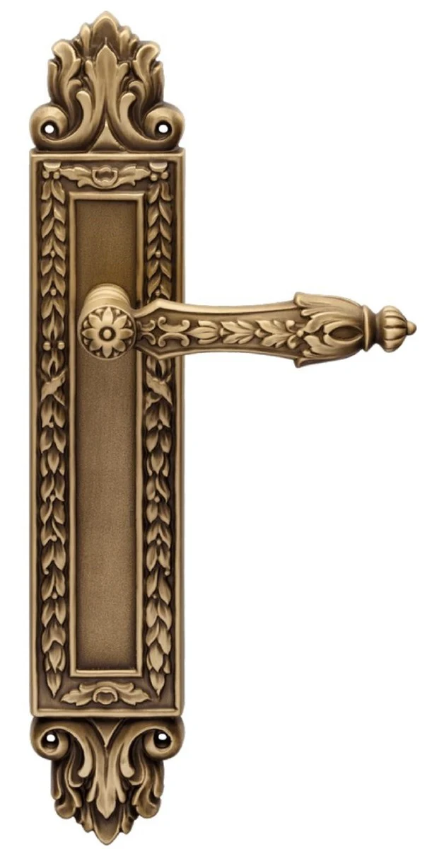 Baroque door handle set brass patinated 16.4 x H. 38.2 cm - luxury quality made in Italy