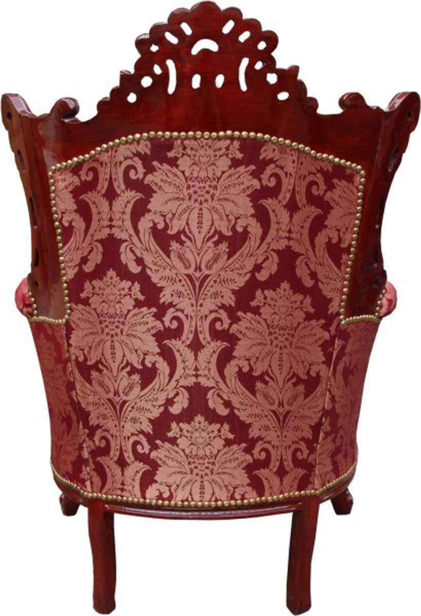 Baroque armchair Al Capone Mod2 Bordeaux pattern / brown red - antique style furniture