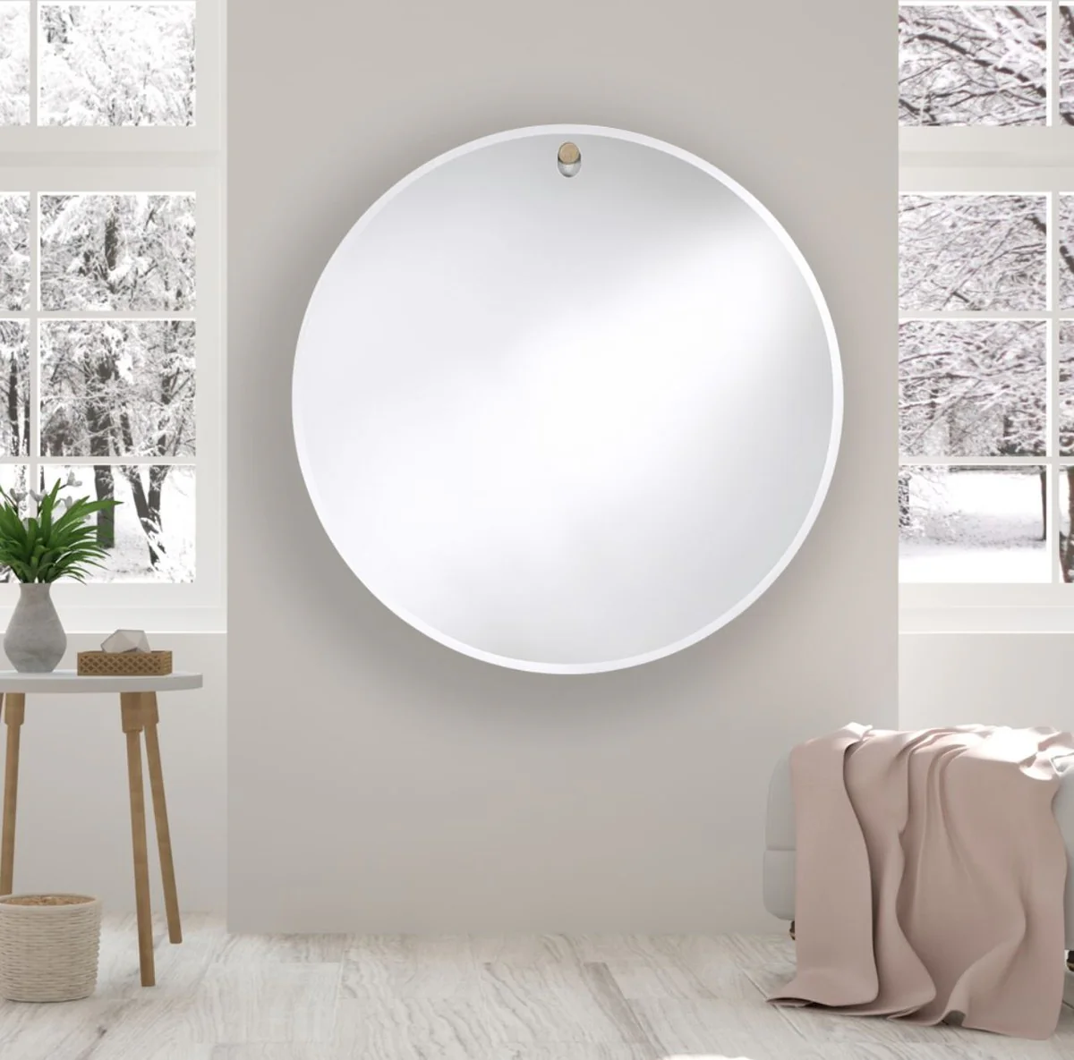 Designer wall mirror Ø 122.5 cm - round luxury mirror