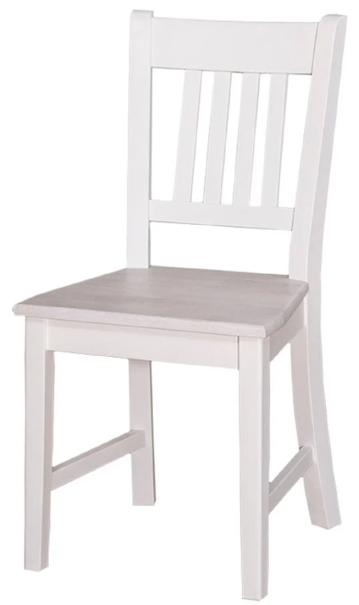 Country house style dining chair white 47 x 39 x H. 92 cm - solid wood kitchen chair in country house style