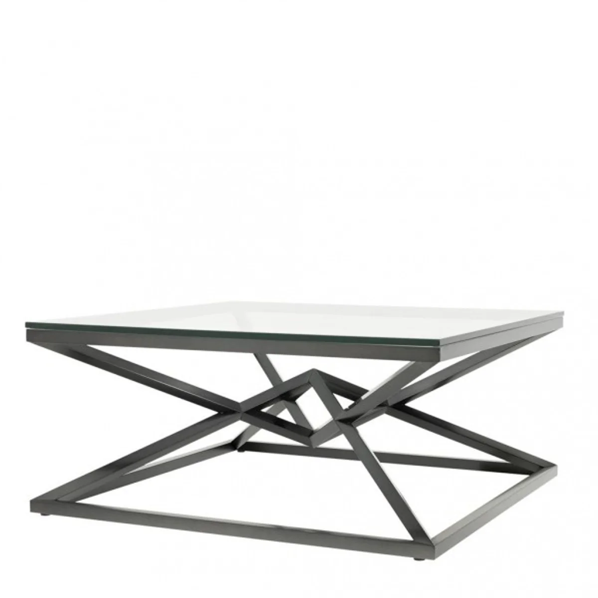 Luxury coffee table stainless steel bronze finish 100 x 100 x H. 45 cm - living room table furniture