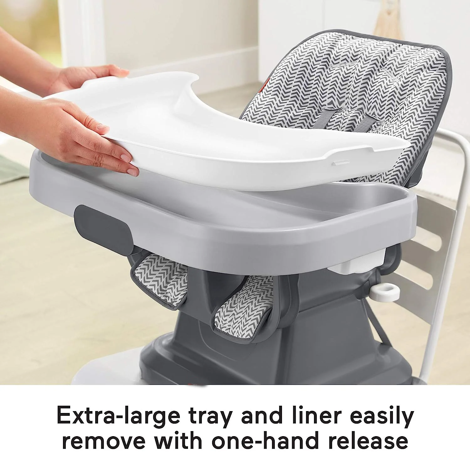 Einfacher, sauberer Hochstuhl für Babys und Kleinkinder, tragbarer Esszimmersitz mit herausnehmbarem Tabletteinsatz,