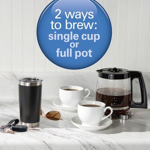 Hamilton Beach 2-Way Brewer 49980A, Einzel-Serve-Kaffeemaschine und Full 12 Cup-Kaffee, Edelstahl, programmierbar