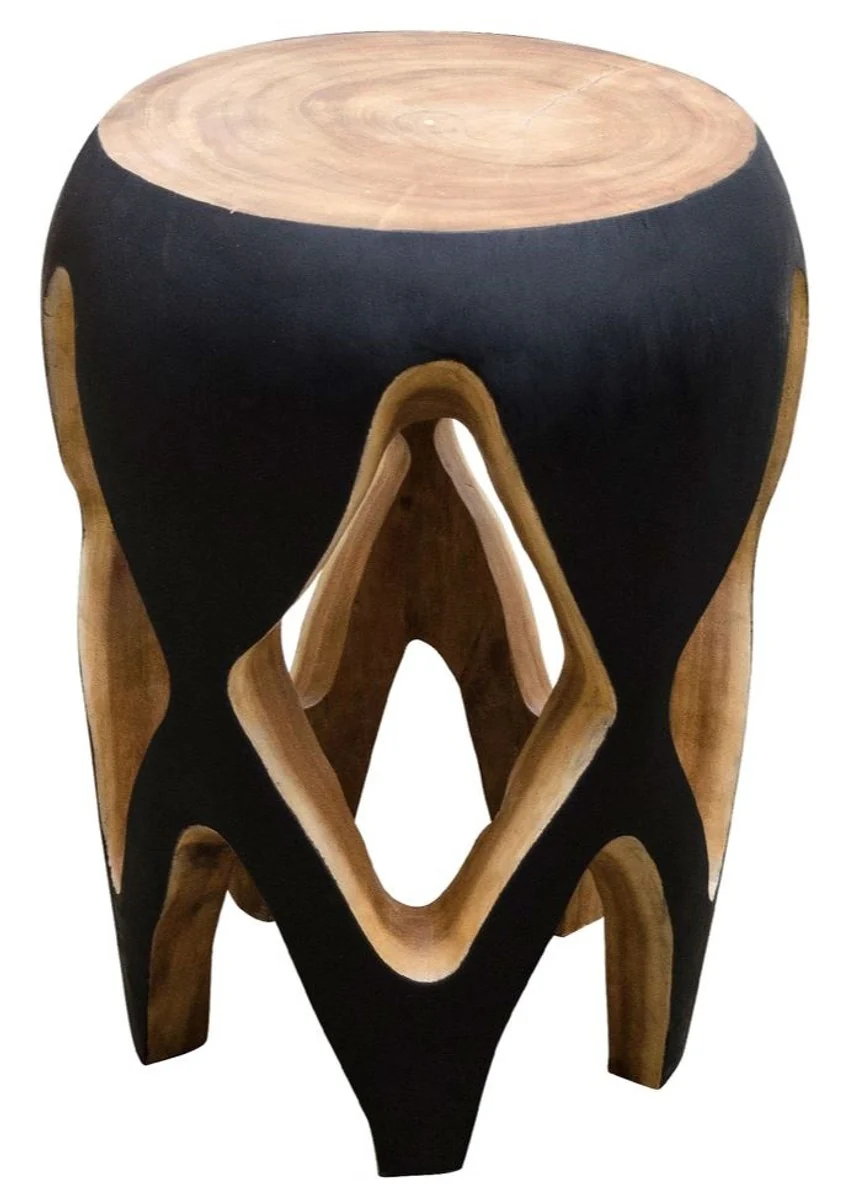 Side table black / natural 40 x H. 54.5 cm - living room furniture