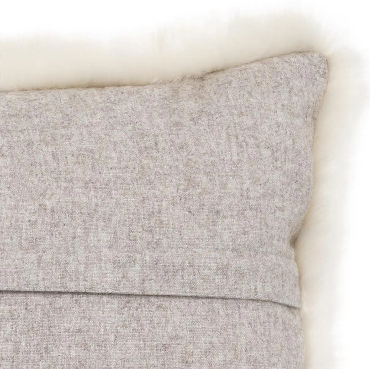 Luxus Kunstfell Kissen Weiß 60 x 40 cm - Wohnzimmer Deko Accessoires