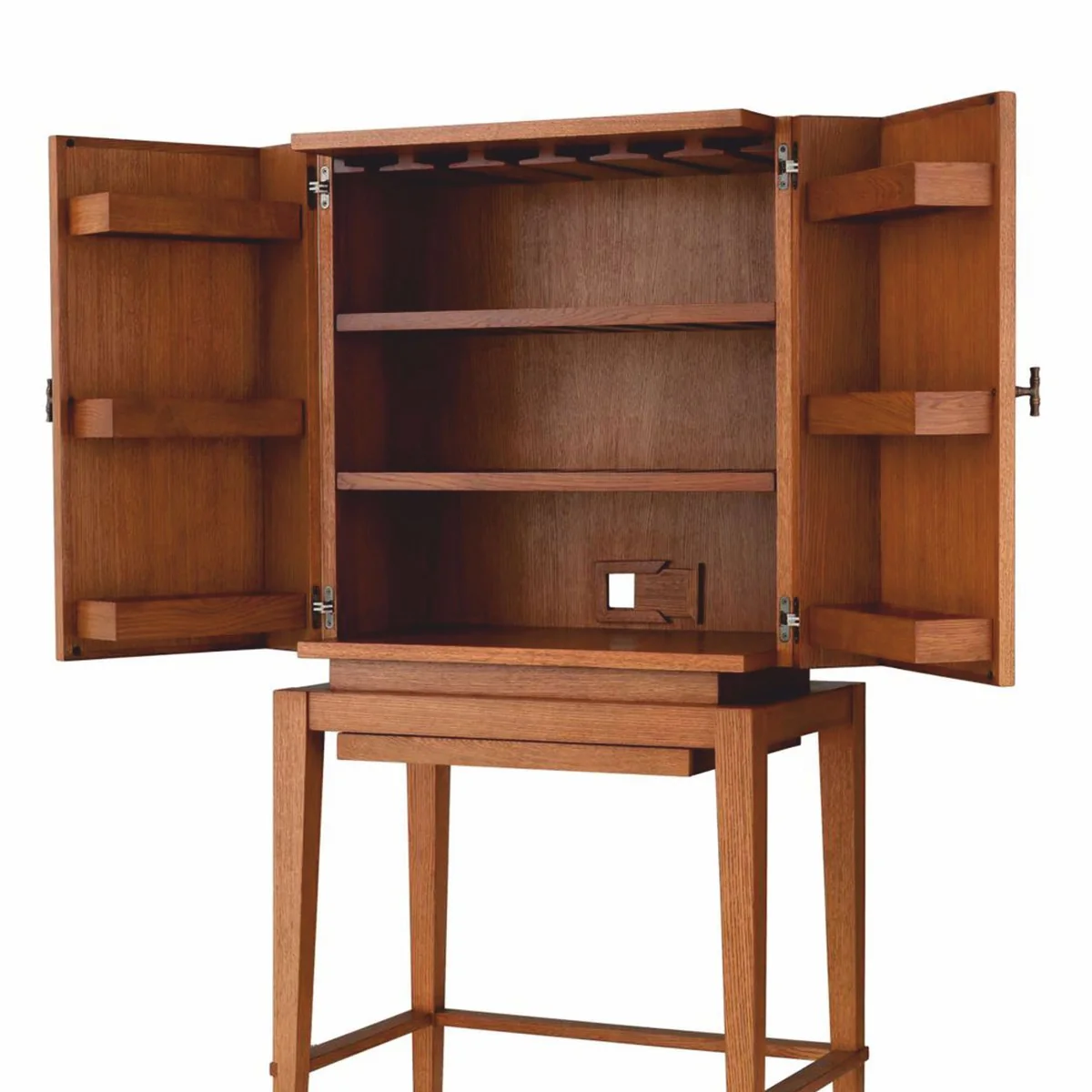 Luxury bar cabinet - wine cabinet with 2 doors brown / bronze H. 167.5 cm - bar furniture