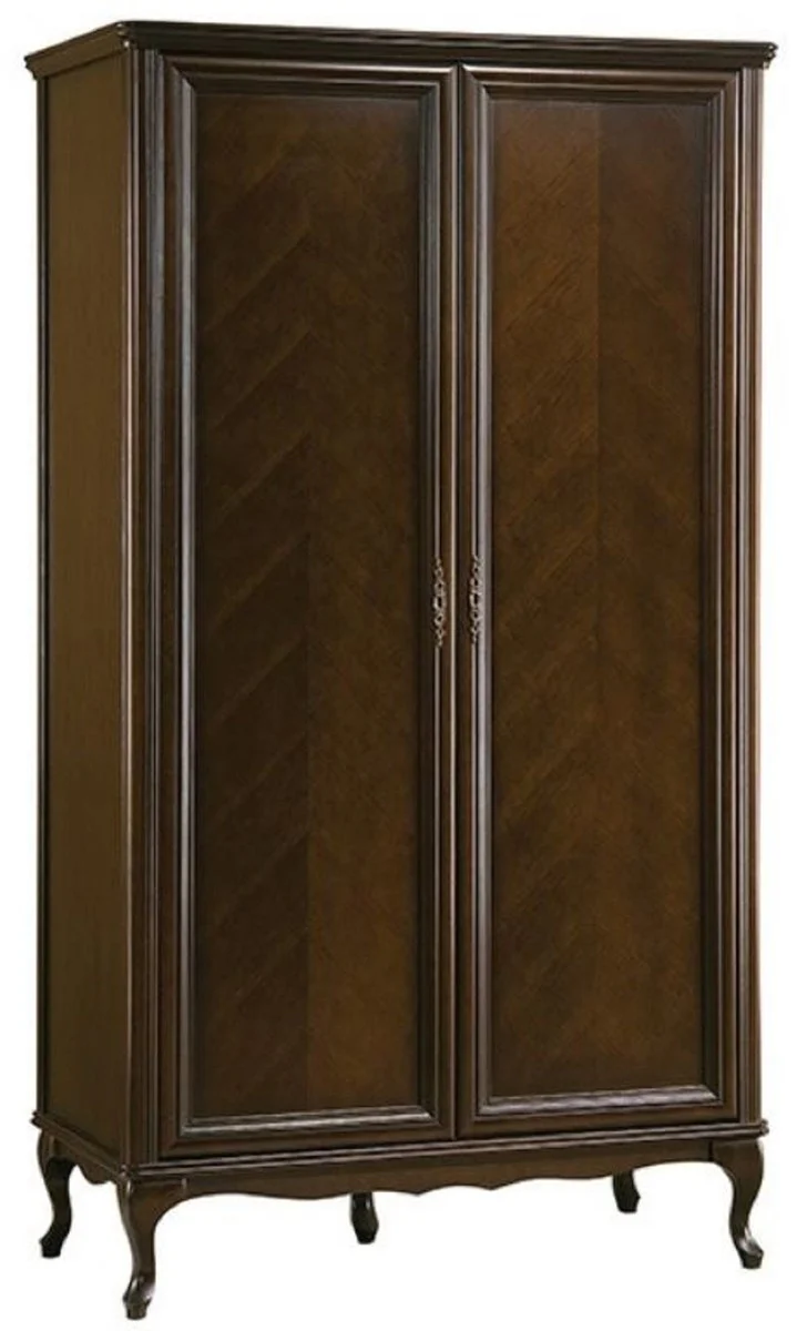 Luxury Art Nouveau bedroom wardrobe dark brown 114.5 x 60 x H. 206 cm - solid wood wardrobe with 2 doors - Baroque & Art Nouveau bedroom furniture