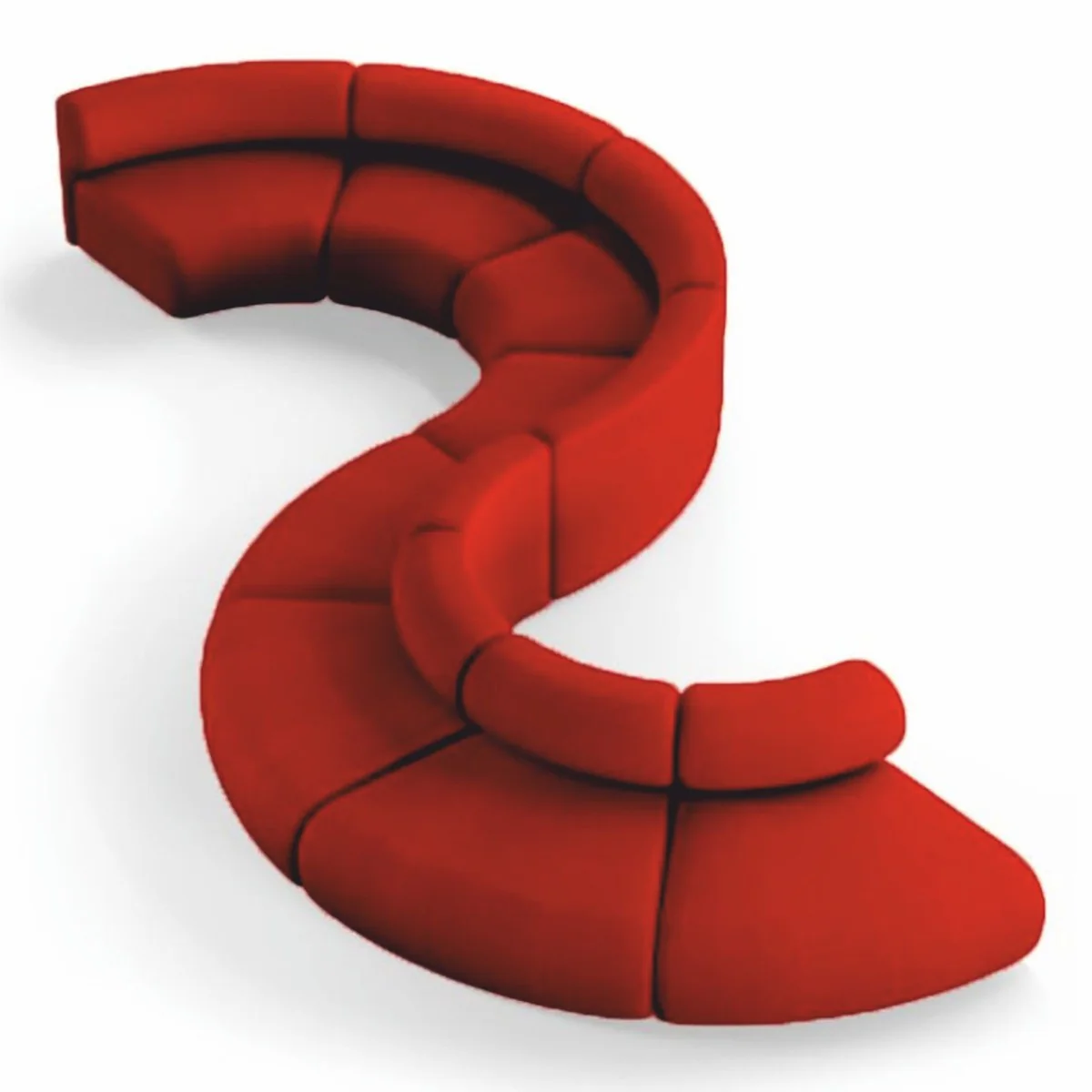 Luxury Sofa Red 590 cm - Curved Modular 8 Piece Sofa - Hotel Furniture
