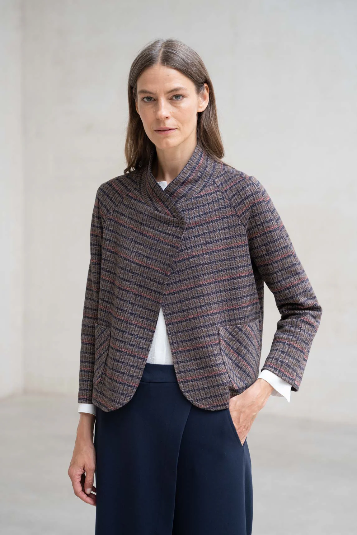 Rivera-Spain Tarento Jacke Burgunderrot kariert