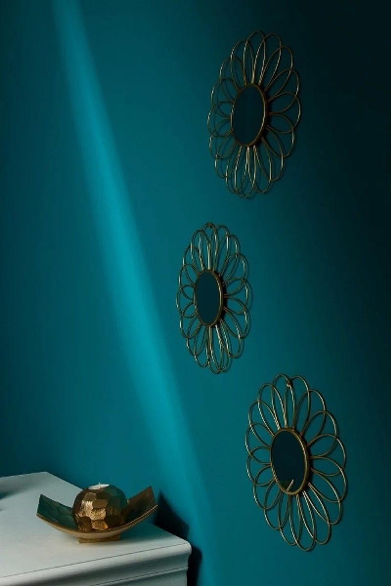 Designer mirror / wall mirror set of 3 gold Ø 25 cm - decorative accessories