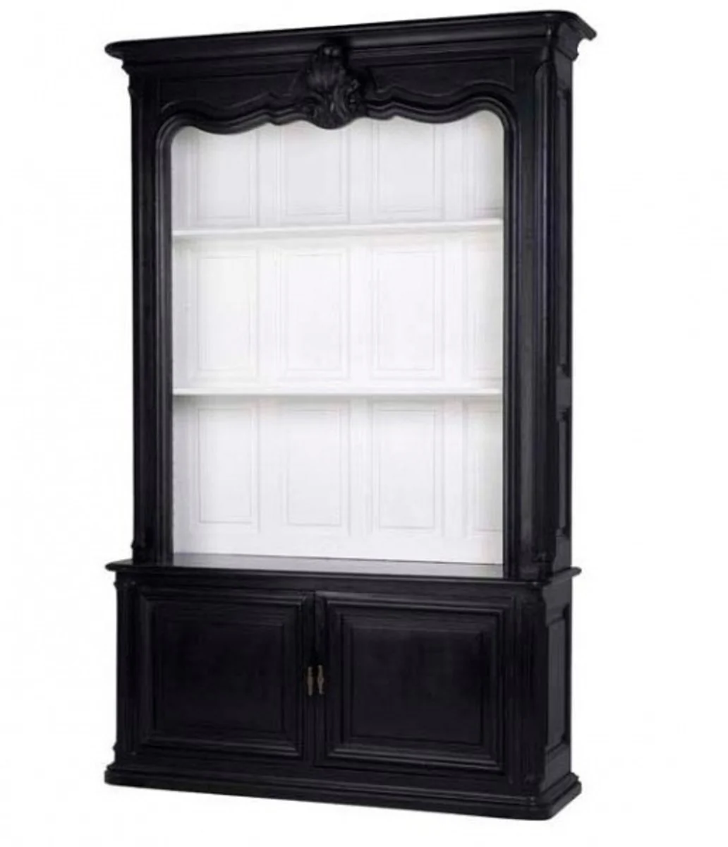Luxury books cabinet black solid wood model Bordeaux living room cabinet baroque art nouveau rococo shop furniture