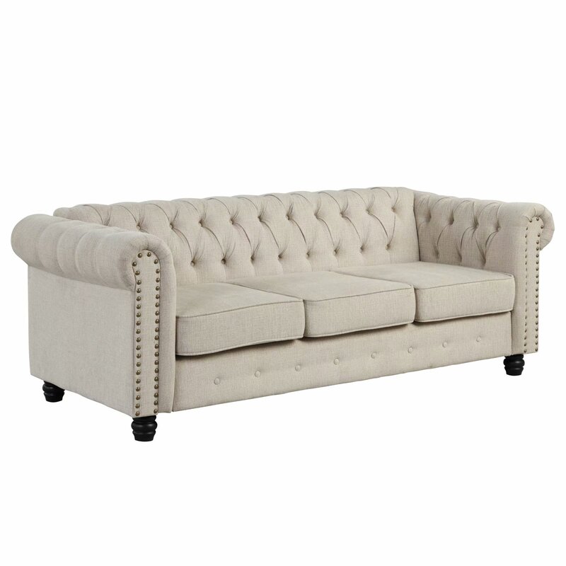 Gilles 82 gerollt Arm Chesterfield Sofa