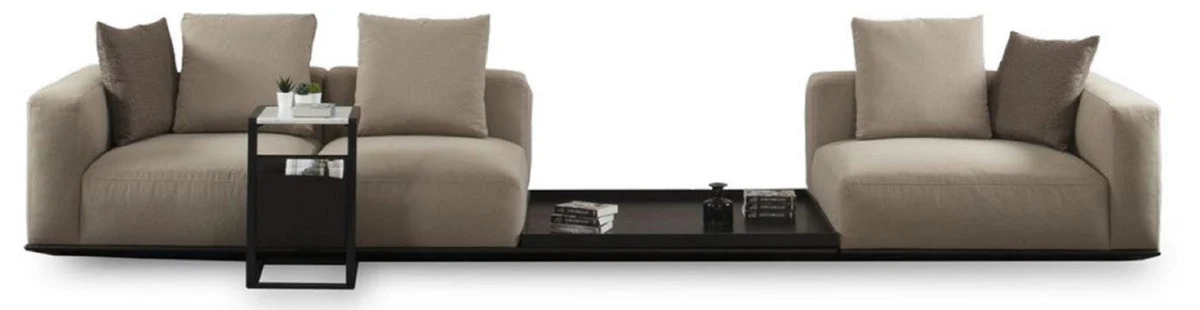 Luxury sofa gray / black 400 x 100 x H. 67 cm - Living room sofa - Hotel sofa - Living room furniture - Living room furniture - Hotel furniture - Luxury furniture - Luxury furniture