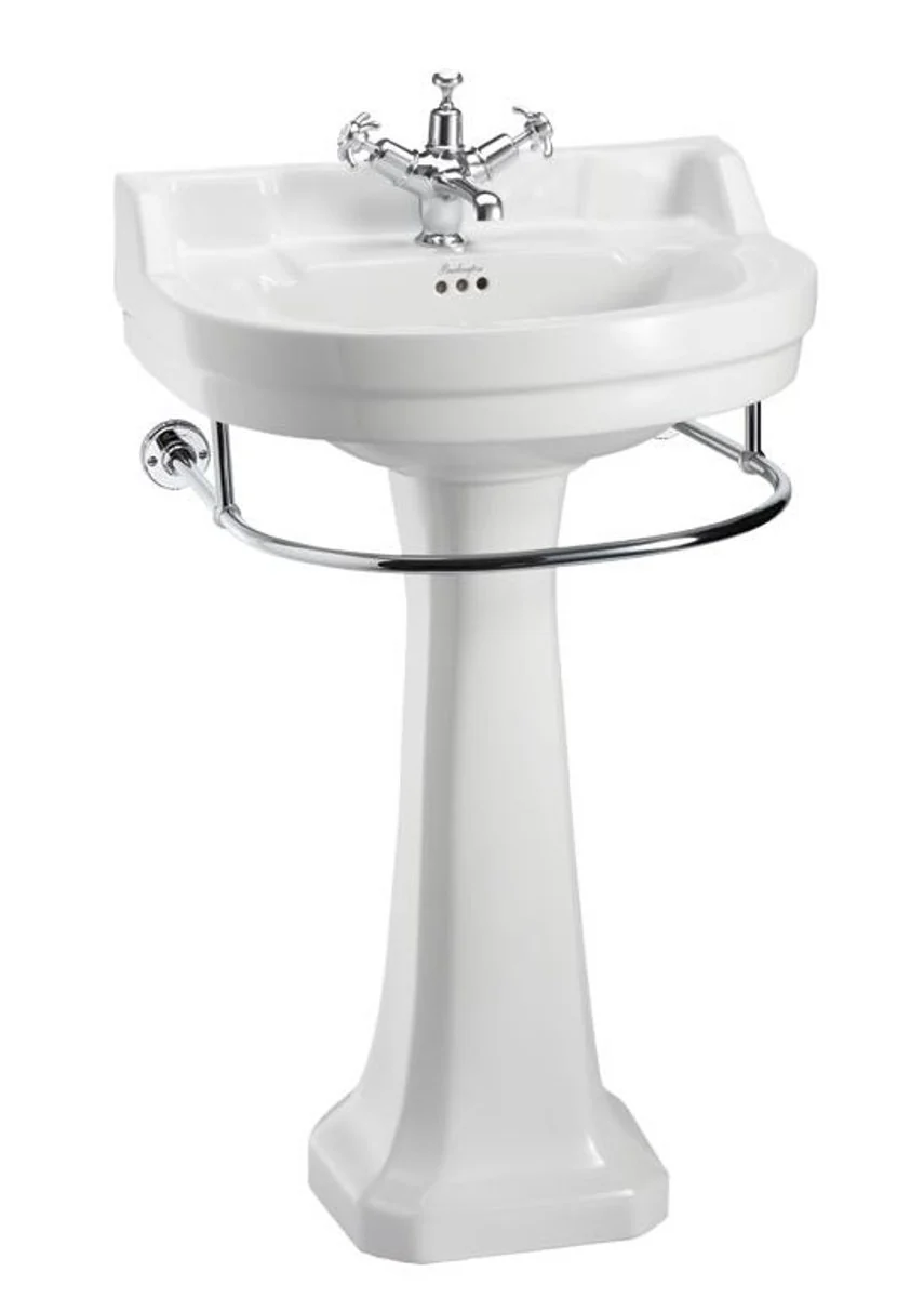 Porcelain sink with pedestal and towel rack - hotel restaurant furniture