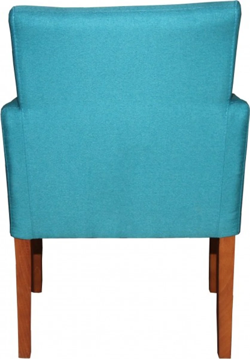 Luxury dining room chair turquoise / brown with armrests